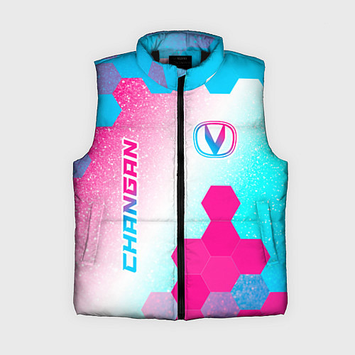 Женский жилет Changan neon gradient style вертикально / 3D-Черный – фото 1