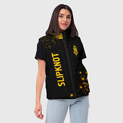 Женский жилет Slipknot - gold gradient вертикально, цвет: 3D-черный — фото 2