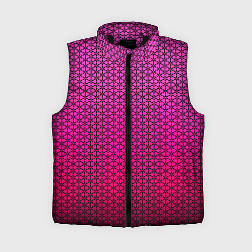 Женский жилет Градиент розовый с рисунком / 3D-Черный – фото 1