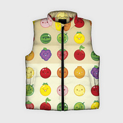 Женский жилет Фрукты паттерн - suika game, цвет: 3D-красный