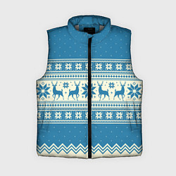 Женский жилет Sweater with deer on a blue background
