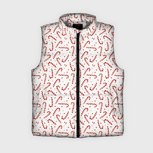 Женский жилет Caramel cane new years pattern / 3D-Светло-серый – фото 1