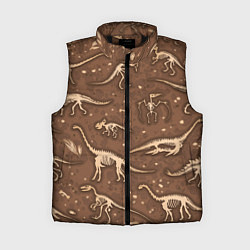 Женский жилет Dinosaurs bones, цвет: 3D-черный