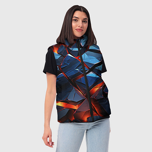 Женский жилет Неоновые камни / 3D-Красный – фото 3