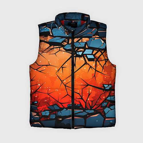 Женский жилет Разлом оранжевых плит / 3D-Красный – фото 1