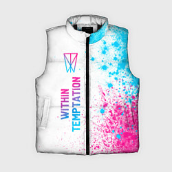 Женский жилет Within Temptation neon gradient style по-вертикали, цвет: 3D-черный