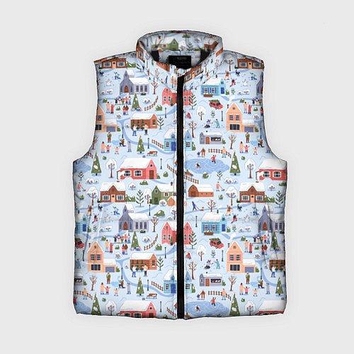 Женский жилет Зимние зарисовки / 3D-Черный – фото 1