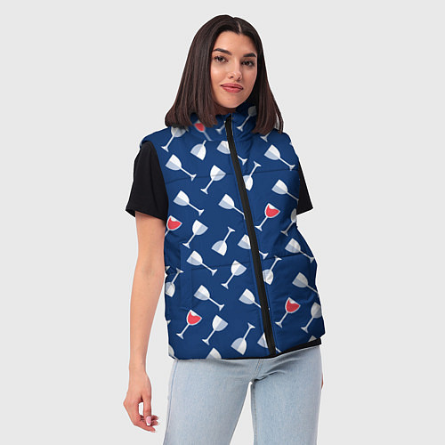 Женский жилет Бокальчик винишка / 3D-Красный – фото 3