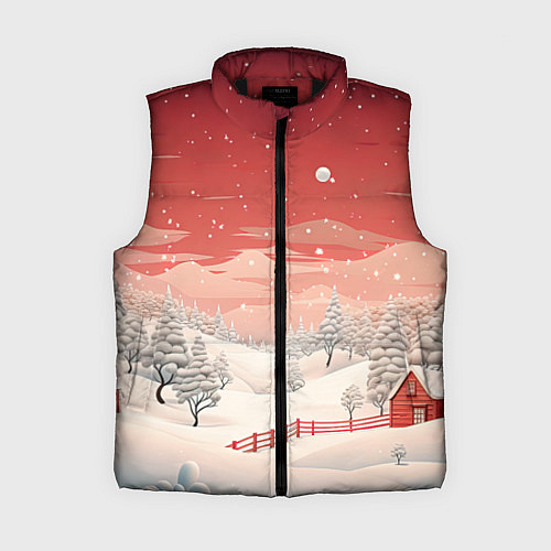 Женский жилет Завораживающий зимний пейзаж / 3D-Черный – фото 1