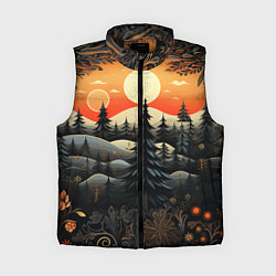 Женский жилет Зимний лес в ожидании праздника, цвет: 3D-черный