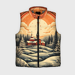 Женский жилет Белоснежные сугробы и зимние забавы, цвет: 3D-светло-серый