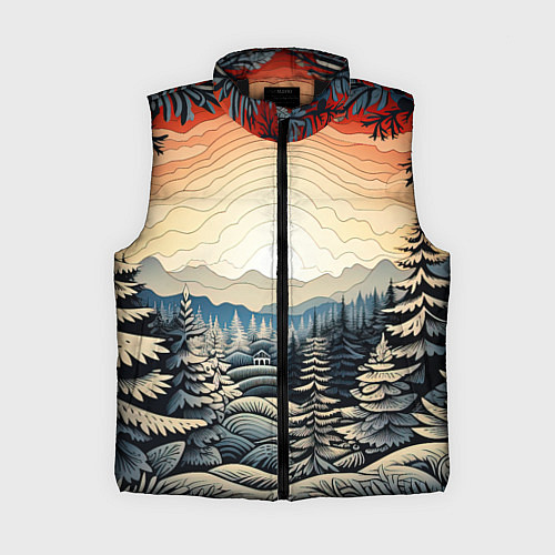 Женский жилет Искрящиеся снежинки в вальсе волшебства / 3D-Черный – фото 1