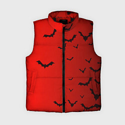 Женский жилет Летучие мыши на красном фоне