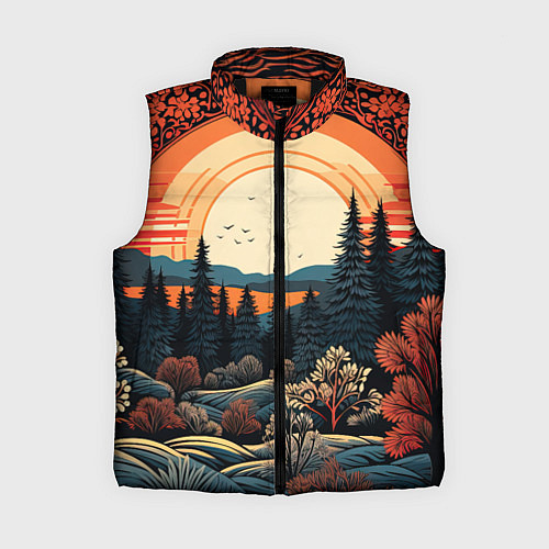 Женский жилет Мерцание праздника новогодний орнамент / 3D-Черный – фото 1