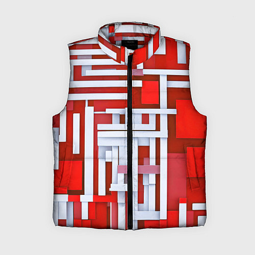 Женский жилет Полосы на красном фоне / 3D-Красный – фото 1