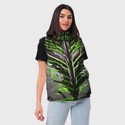 Женский жилет Киберпанк доспех зелёный, цвет: 3D-черный — фото 2