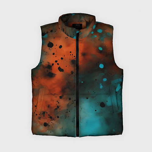 Женский жилет Акварельные брызги в оранжевом / 3D-Черный – фото 1