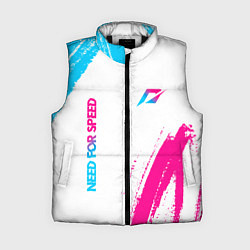 Женский жилет Need for Speed neon gradient style вертикально, цвет: 3D-черный