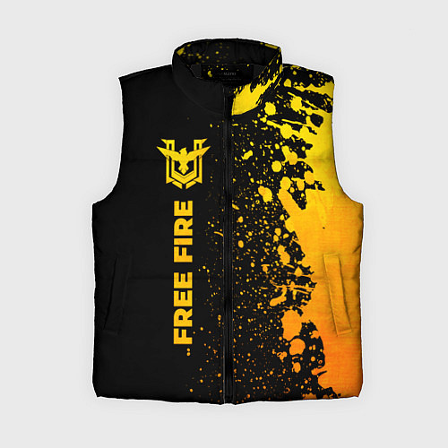 Женский жилет Free Fire - gold gradient по-вертикали / 3D-Черный – фото 1