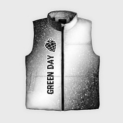 Женский жилет Green Day glitch на светлом фоне по-вертикали, цвет: 3D-черный
