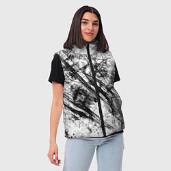 Женский жилет Чёрно белые узоры, цвет: 3D-черный — фото 2