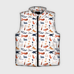 Женский жилет Коты котики и разные животные, цвет: 3D-светло-серый