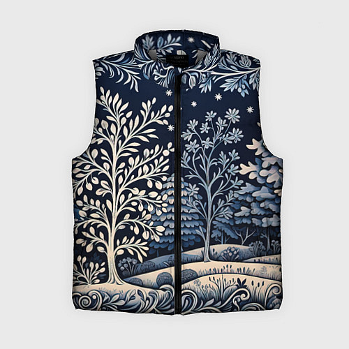 Женский жилет Ледяные узоры нового года / 3D-Светло-серый – фото 1