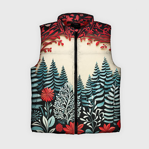 Женский жилет Зимнее кружево / 3D-Красный – фото 1