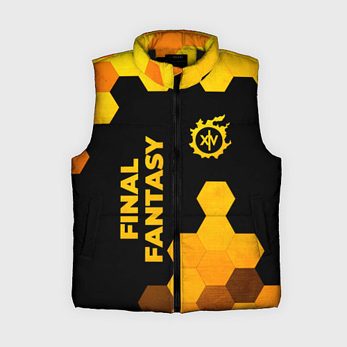 Женский жилет Final Fantasy - gold gradient вертикально / 3D-Черный – фото 1