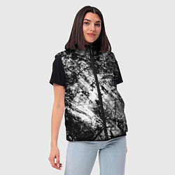 Женский жилет Зимний лес узоры, цвет: 3D-черный — фото 2
