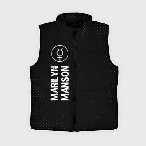 Женский жилет Marilyn Manson glitch на темном фоне по-вертикали / 3D-Черный – фото 1