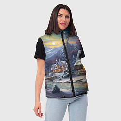 Женский жилет Заснеженное торжество веселья, цвет: 3D-черный — фото 2