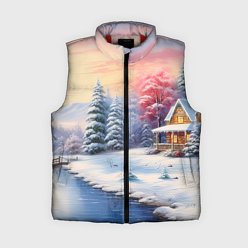 Женский жилет Сказочная метель подарков / 3D-Красный – фото 1