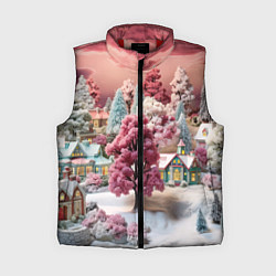 Женский жилет Зимний закат новый год, цвет: 3D-красный