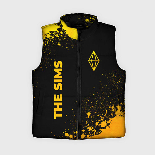 Женский жилет The Sims - gold gradient вертикально / 3D-Черный – фото 1
