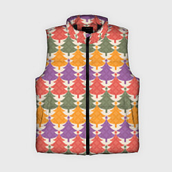 Женский жилет Новогодние разноцветные ёлочки