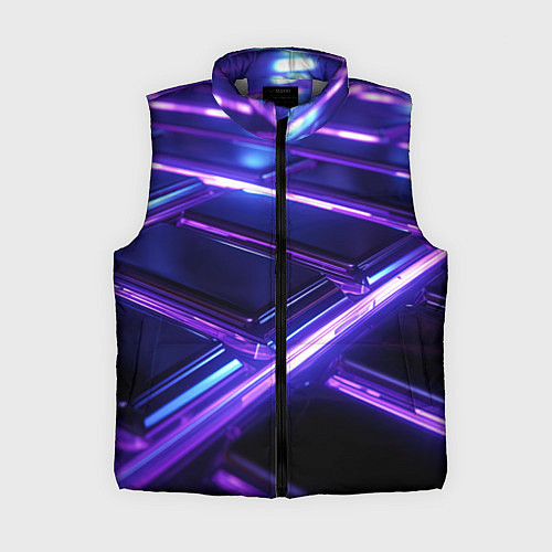 Женский жилет Фиолетовые неоновые плиты / 3D-Светло-серый – фото 1