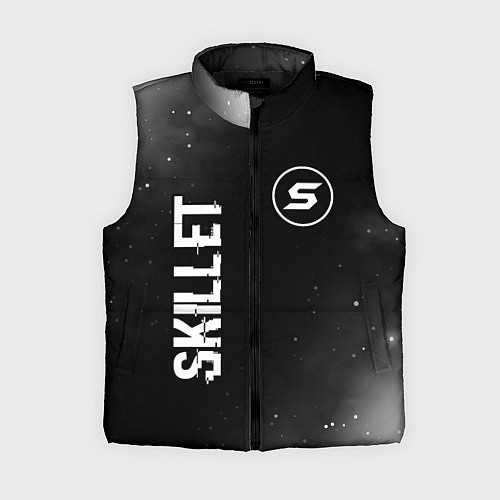 Женский жилет Skillet glitch на темном фоне вертикально / 3D-Черный – фото 1
