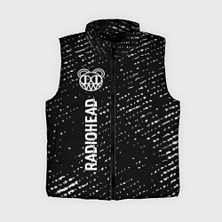 Женский жилет Radiohead glitch на темном фоне по-вертикали, цвет: 3D-черный