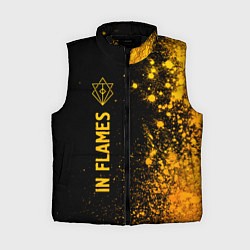 Женский жилет In Flames - gold gradient по-вертикали, цвет: 3D-черный
