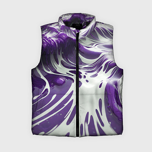Женский жилет Бело-фиолетовая краска / 3D-Черный – фото 1