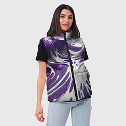 Женский жилет Бело-фиолетовая краска, цвет: 3D-черный — фото 2