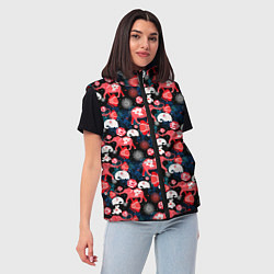 Женский жилет Красные слоны, цвет: 3D-черный — фото 2