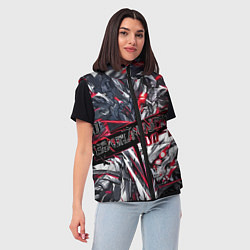 Женский жилет Киберпанк броня красная, цвет: 3D-светло-серый — фото 2