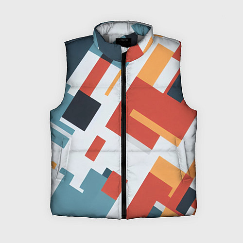 Женский жилет Геометрический узор - нейросеть / 3D-Светло-серый – фото 1