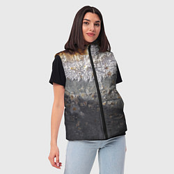Женский жилет Коррозия металла гранж текстура, цвет: 3D-черный — фото 2