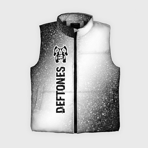 Женский жилет Deftones glitch на светлом фоне по-вертикали / 3D-Черный – фото 1