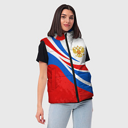 Женский жилет Россия - спортивная униформа, цвет: 3D-черный — фото 2