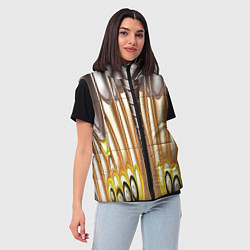 Женский жилет Абстрактный рисунок по мотивам крыла бабочки, цвет: 3D-черный — фото 2