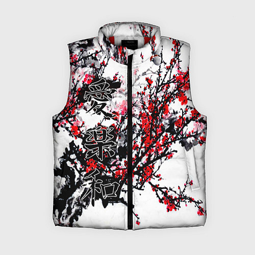 Женский жилет Японский стиль иероглифы / 3D-Красный – фото 1